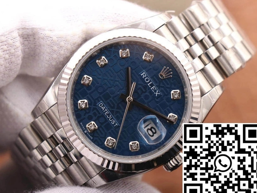 M126234-0011 Diamond-Studded Dial EW Blue Rolex Datejust 36MM Factory 0809